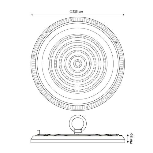 Светильник подвесной Uniel ULY-U37D-100W/6500K IP65 GREY - фото 3