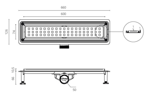 Душевой лоток Ctesi WAY SQUARE BK4024130 - фото 2