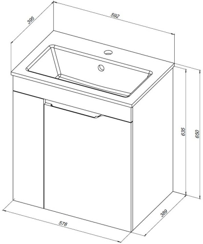 Тумба под раковину Aquanet Практика 00330454 58х39х64 напольная/подвесная цвет синий - фото 3