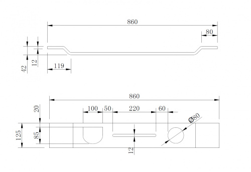 Полка в ванную комнату ABBER Stein AS1601 - фото 3