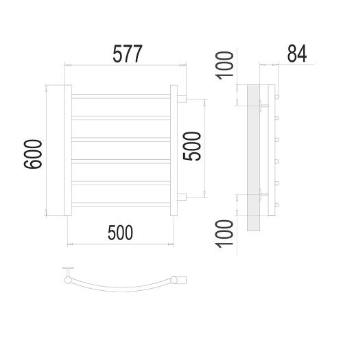 Полотенцесушитель Terminus 4670078530219 58х60 водяной хром - фото 3