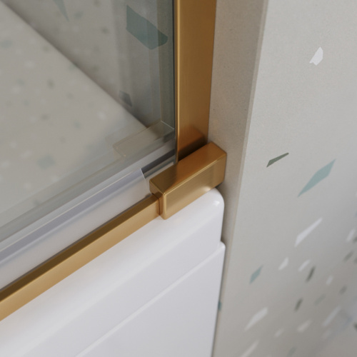 Душевая шторка на ванну Cezares TANDEM-SOFT TANDEM-SOFT-VF-2-180/145-C-BORO-IV 180х145 стекло прозрачное профиль золото брашированное ориентация универсальная - фото 2