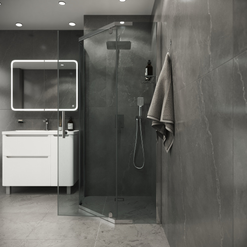 Душевой уголок Niagara Eco NG-1010-14D 98х98 стекло прозрачное профиль хром глянцевый без поддона - фото 4