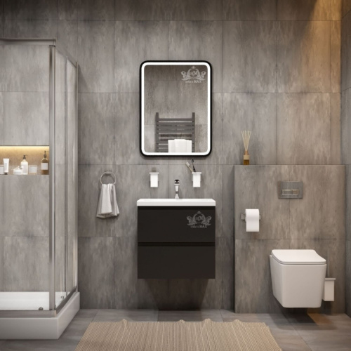 Зеркало в ванную Art&Max GENOVA AM-Gen-600-800-DS-F 60х80 цвет черный