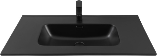 Раковина керамическая Aquanet Flat 00329256 91х47 полувстраиваемая цвет черный 1 отверстие под смеситель - фото 3