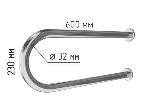Поручень для раковины двухопорный 60 см Dstrana 8071-600 - фото 3