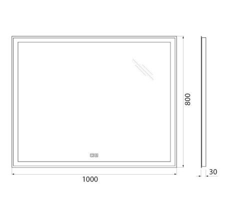 Зеркало с подсветкой и антизапотеванием BelBagno SPC-GRT-1000-800-LED-TCH-WARM 100х80 подвесное