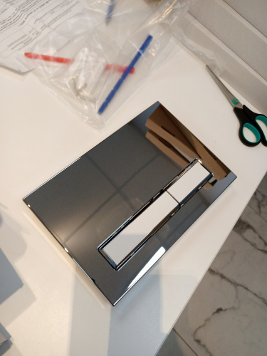 Клавиша смыва механическая KK POL Vitrum Grande V1 SPP/124/0/K цвет черный/сатин - фото 2