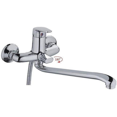 Cмеситель для ванны и душа Haiba HB2216 настенный хром - фото 2