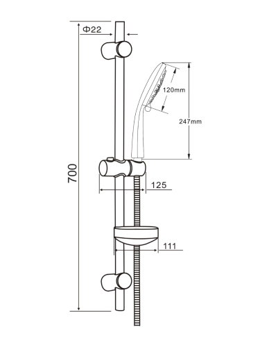 Душевой гарнитур Orange O-Shower OS706cr настенный  хром - фото 5