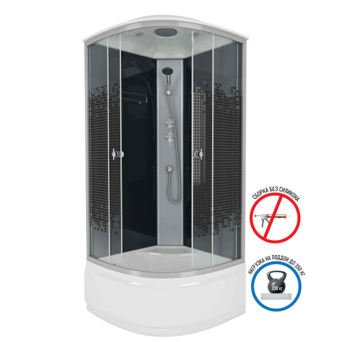 Душевая кабина Niagara Eco 7507 80х80 четверть круга с крышей ориентация универсальная