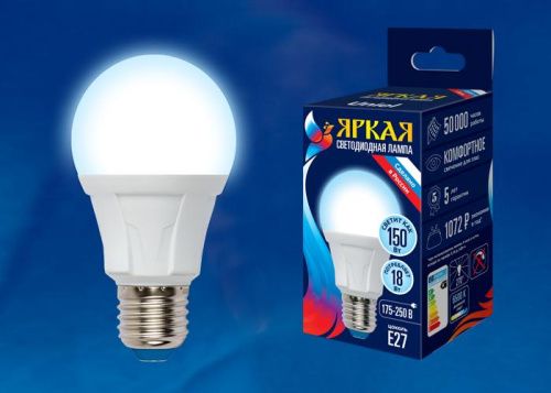 Лампа светодиодная Uniel LED-A60 18W/4000K/E27/FR PLP01WH картон - фото 2