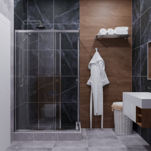 Душевой уголок Тритон Вента-Хром Щ0000054193 120х80 стекло прозрачное профиль хром без поддона - фото 4