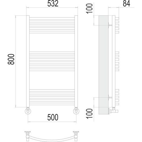 Полотенцесушитель Terminus 4670078529596 53х80 водяной хром - фото 3