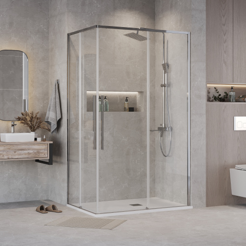 Душевой уголок Grossman Galaxy 300.K33.01.1110.10.00 110х100 стекло прозрачное профиль хром глянцевый без поддона - фото 3