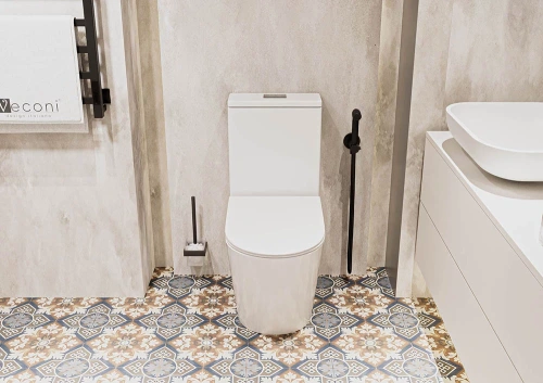 Унитаз напольный с бачком Veconi Telle VTE-64T белый глянцевый с сиденьем микролифт безободковый смыв торнадо - фото 2