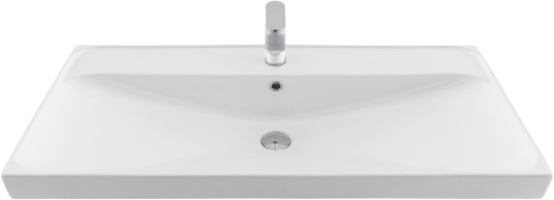 Раковина керамическая Aquanet Flash 00333270 102х47 полувстраиваемая цвет белый 1 отверстие под смеситель - фото 4
