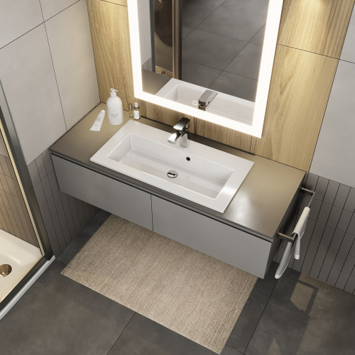 Раковина керамическая Uperwood Aurora RAurora70wg 71х36 полувстраиваемая цвет белый - фото 3