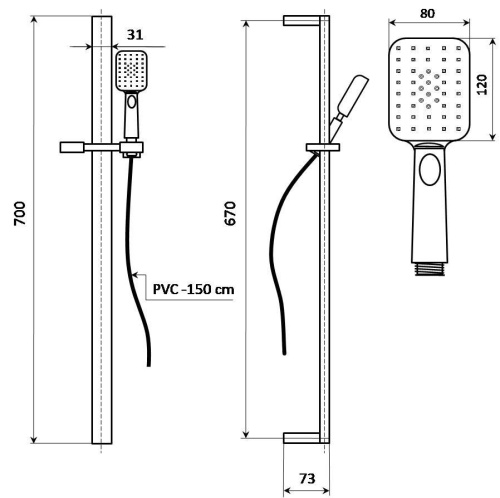Душевой гарнитур Kerama Marazzi RVCR121KM настенный хром - фото 2
