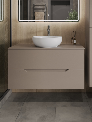 Тумба с раковиной Orange Line Li-100TuLMDF+B07-420W 101х46х67 - фото 3