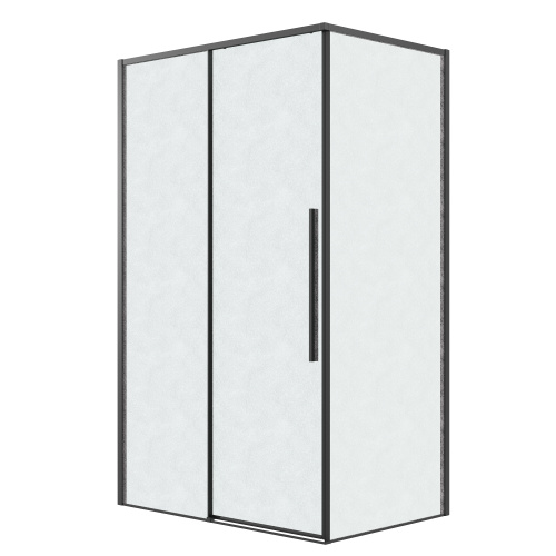 Душевая перегородка Grossman Galaxy 200.K33.01.70.21.02 70х195 стекло текстурное профиль черный матовый - фото 2