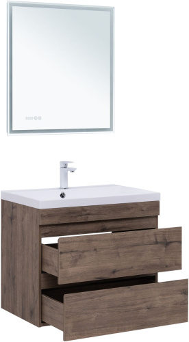 Тумба под раковину Aquanet Нота NEW 00334192 74х47х61 подвесная цвет темное дерево - фото 4