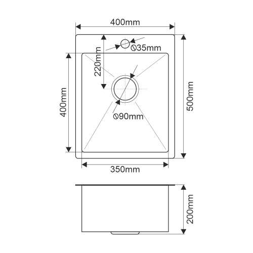 Кухонная мойка Melana ProfLine MLN-R4050HK 40х50 цвет сатин поверхность матовая - фото 2