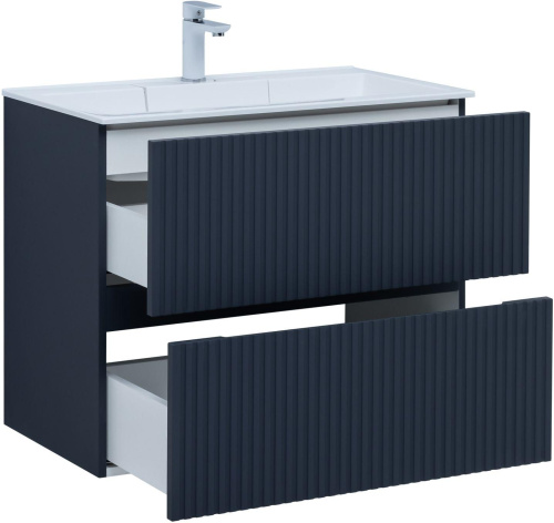 Тумба под раковину Aquanet Джейн 00313302 79х44х64 напольная/подвесная цвет синий - фото 4
