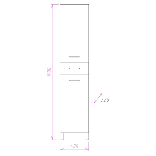 Шкаф-пенал Onika Модерн 404010 40х33х190 напольный - фото 3