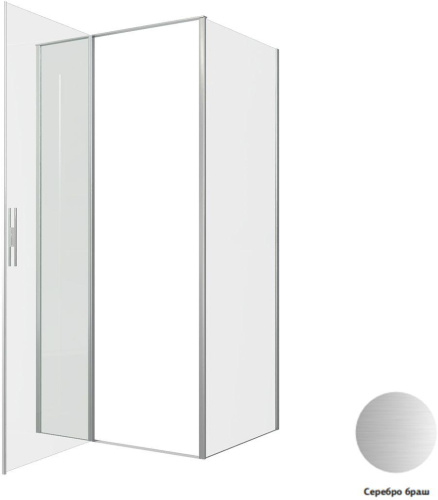 Душевой уголок Allen Brau Priority 3.31029.BA + 3.31044.BA 100х90 стекло прозрачное профиль серебро брашированное без поддона - фото 4