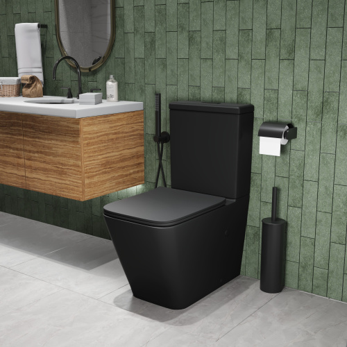 Унитаз напольный с бачком Grossman GR-4445BMS черный матовый с сиденьем микролифт безободковый каскадный смыв - фото 5