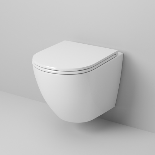 Унитаз подвесной Grossman Санфаянс GR-4455S белый глянцевый с сиденьем микролифт безободковый каскадный смыв - фото 2