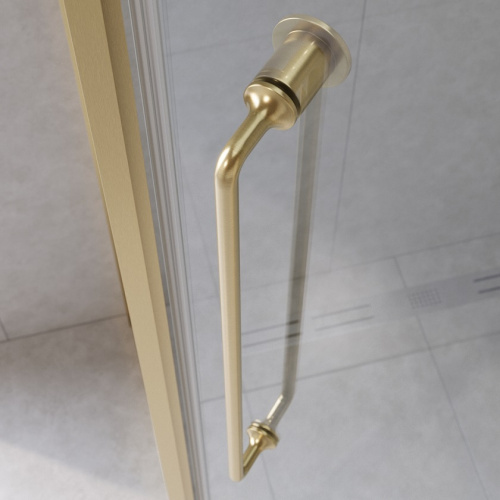 Душевой уголок Cezares RELAX 304 RELAX-304-P-1-100-C-BORO 100х100 стекло прозрачное профиль золото брашированное без поддона - фото 4