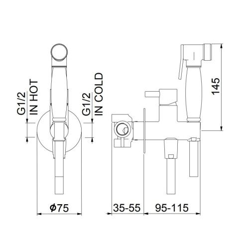 Гигиенический душ со смесителем Webert EL870302345 никель - фото 3