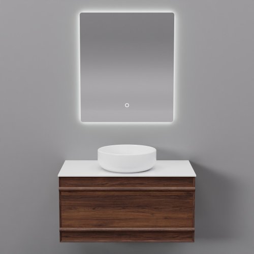 Тумба с раковиной+зеркало Art Decco Bridget (Бриджит) ABR08W22S3M0 80x45x40 подвесная цвет черный орех - фото 4