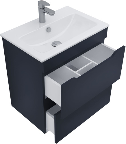 Тумба под раковину Aquanet Практика 00330458 58х39х64 напольная/подвесная цвет синий - фото 2