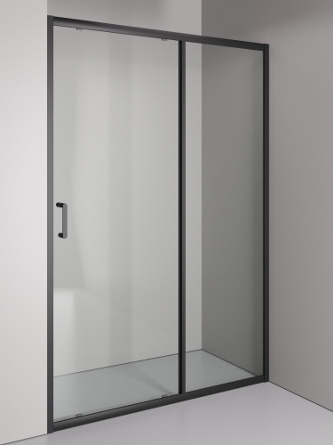 Душевая дверь Orange E02-130TB 131х190 стекло прозрачное профиль черный - фото 2