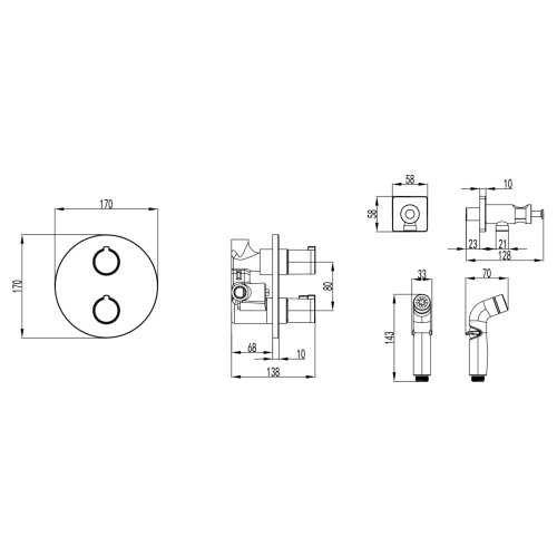Гигиенический душ со смесителем LeMark Yeti LM7819C уц хром (повреждена упаковка) - фото 2