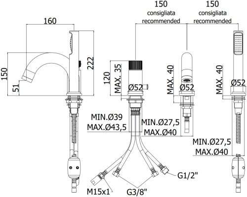 Смеситель Paffoni Jo JO040LCR на борт ванны хром - фото 2