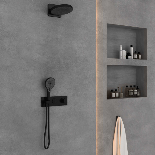 Душевая система Vincea VSFW-422TI1MB встраиваемая в стену с термостатом