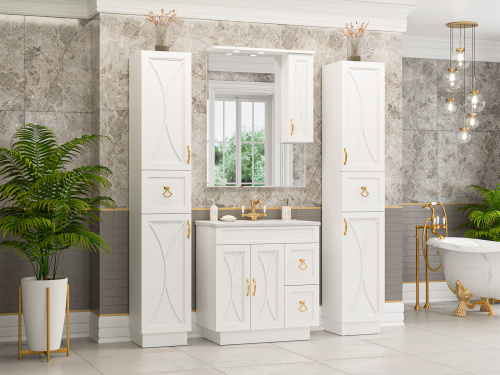 Зеркало-шкаф Misty Амбра П-Амб0280-0322ЯП 78х18х100 подвесной - фото 5