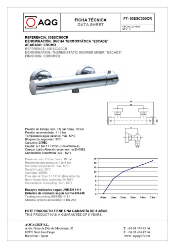 Смеситель для душа AQG ESCADA 03ESC300CR настенный хром - фото 2