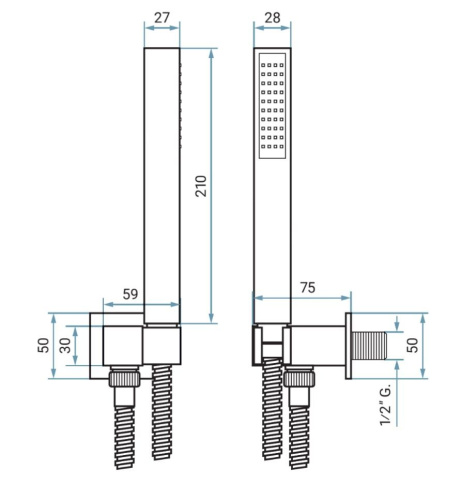 Душевой гарнитур Emmevi 156/OR цвет золото - фото 2