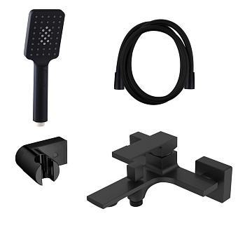 Смеситель для ванны AQG Bold 01BOL416NG настенный черный матовый