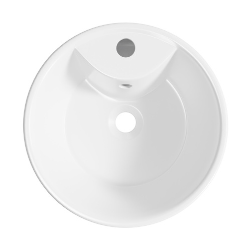 Раковина из сантехнического фарфора Wellsee Callipy Art 33890100S 40х40 напольная цвет белый глянцевый 1 отверстие под смеситель - фото 3