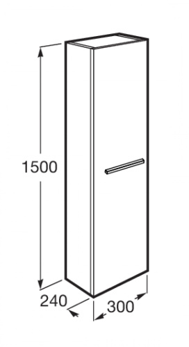 Шкаф-пенал Roca Victoria A857564517 30х24х150 подвесной цвет орех - фото 4