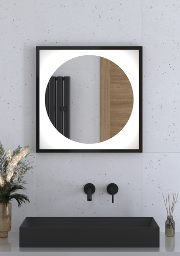 Зеркало в ванную Defesto ECLIPSE DF 2221 60х60 цвет черный - фото 3