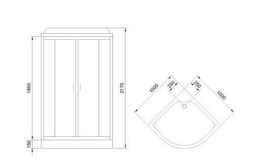 Душевая кабина Royal Bath НК RB100HK7-WT 100х100 четверть круга с крышей ориентация универсальная - фото 4