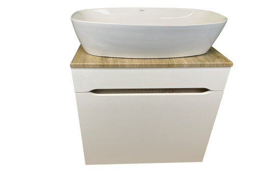 Тумба с раковиной Sintesi STL.W7018_SIN-LVB-APP-405 60х55х50 подвесная цвет белый - фото 4