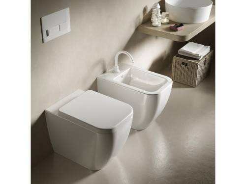 Чаша унитаза приставная Hatria BIANCA Y1VA01*** цвет белый без сиденья душевой смыв - фото 2